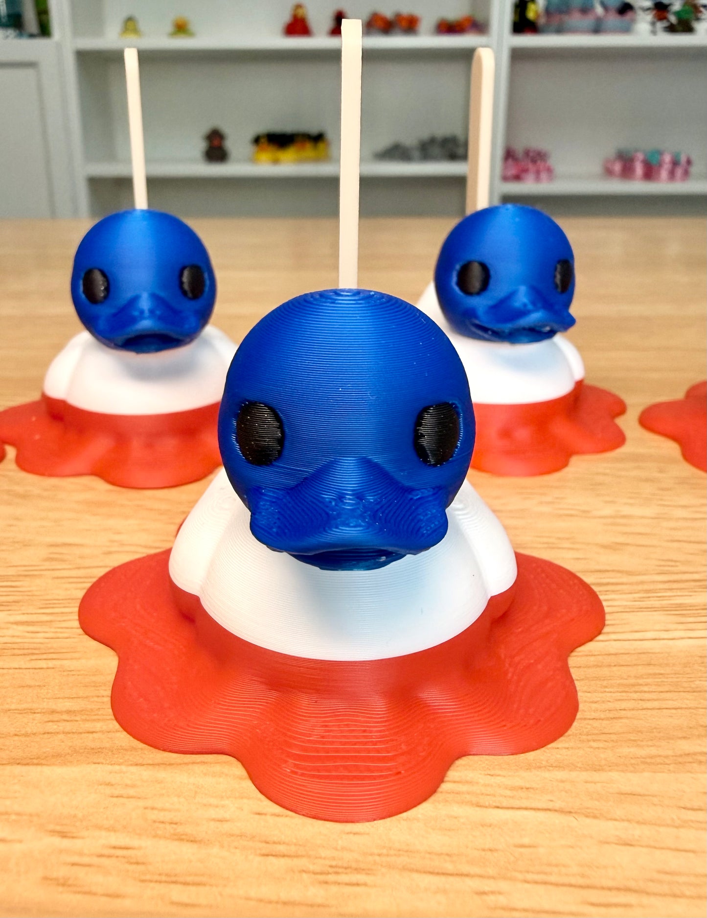 Melting Bomb Pop Duck – Patriotic 3D Printed Duck Set of 6