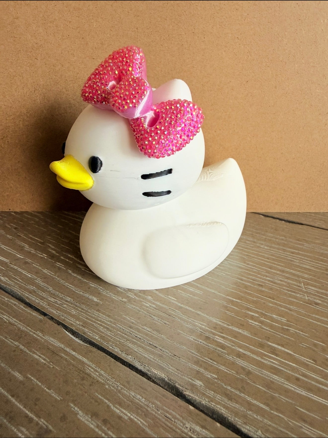 Jumbo Kitty Duck with Rhinestone Bow