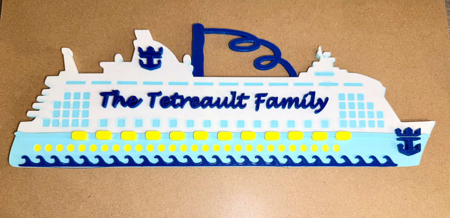 Personalized Cruise Door Magnet – Royal Style Cruise Ship | Family Name Cabin Door Decor
