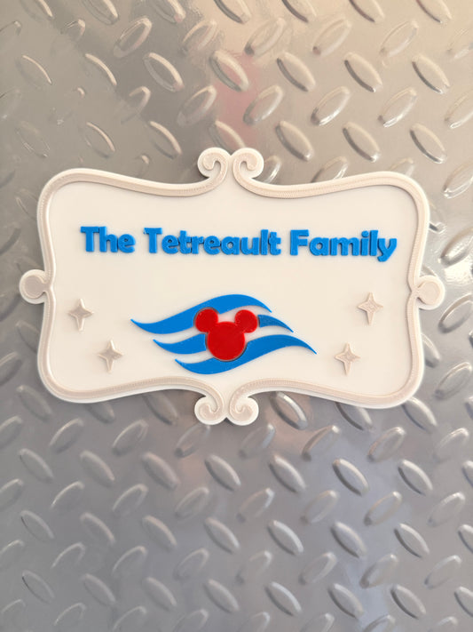 Personalized Disney Cruise cabin magnet