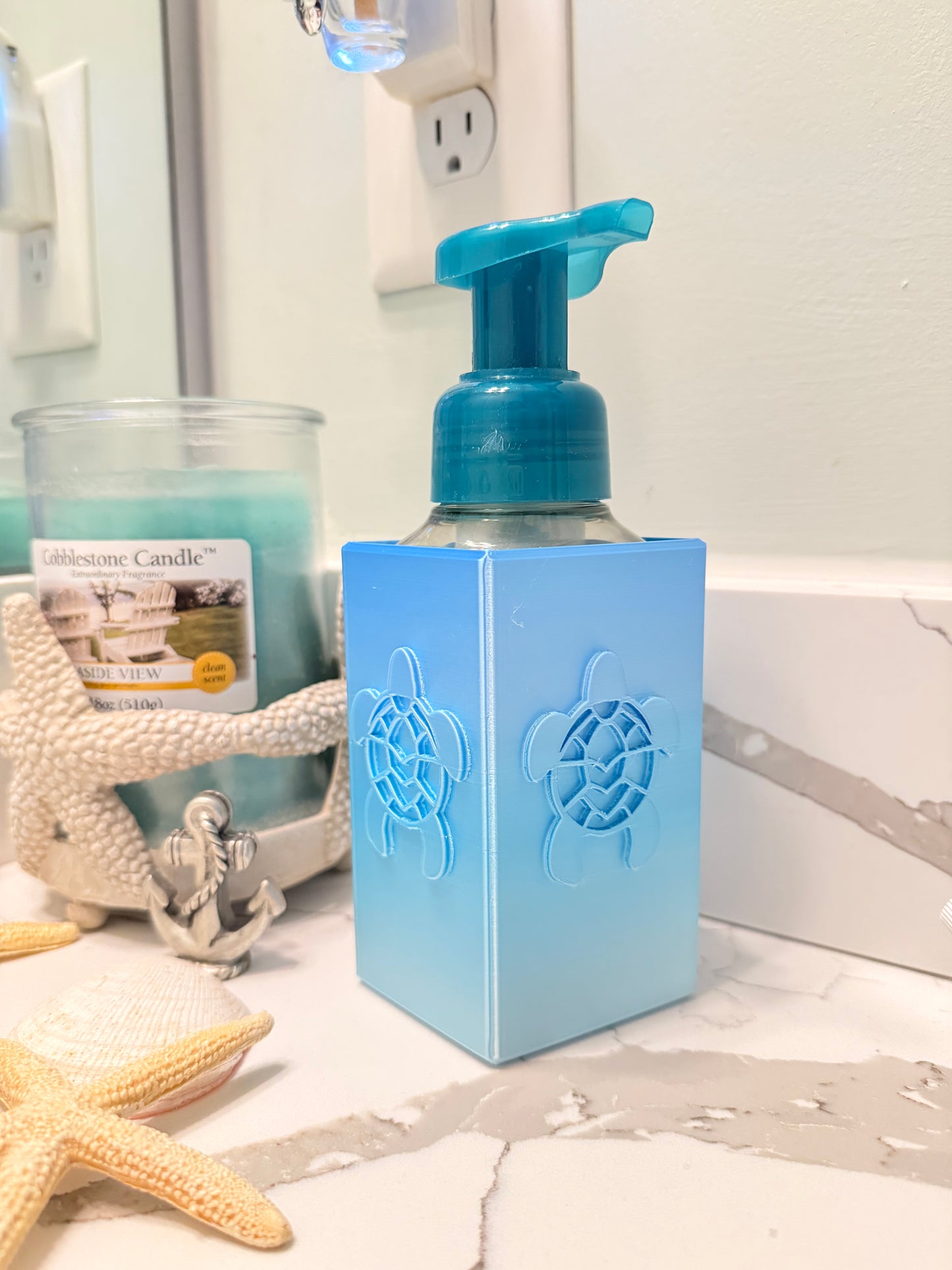Coastal Sea Turtle Soap Dispenser Cover