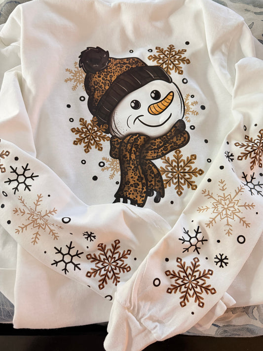 Snowman Double Sleeve Long Sleeve T-shirt