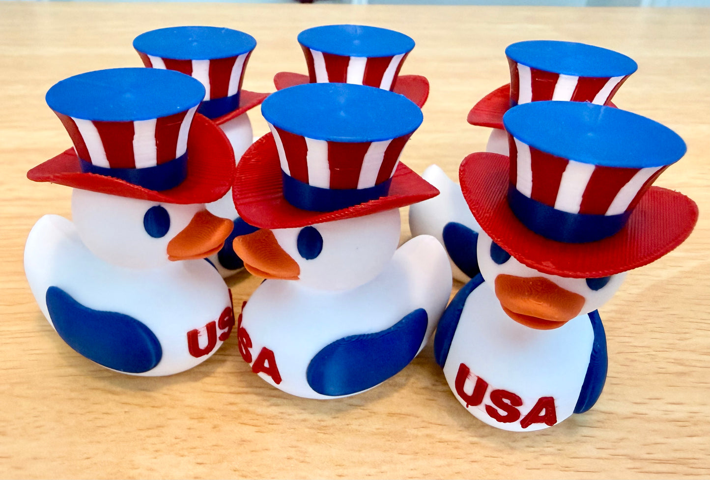 Patriotic 3D Printed Duck Set of 6