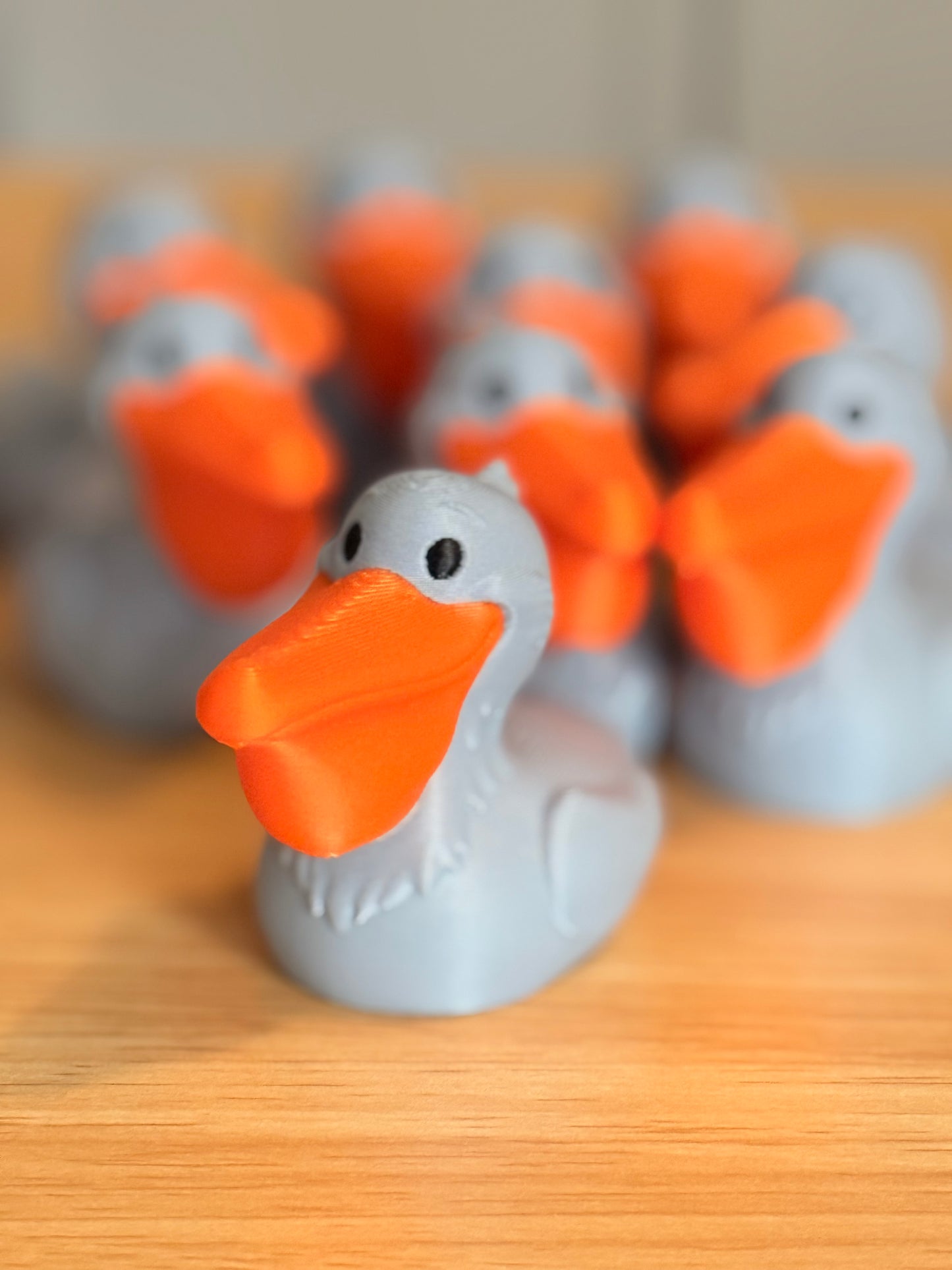 Grey set of 6- 3D Printed Pelican Duck