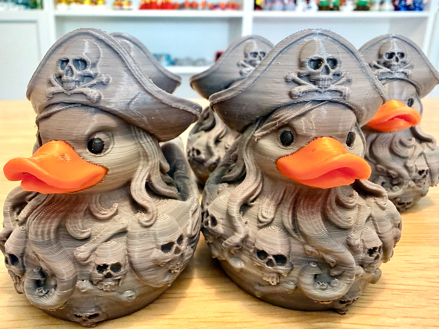 Pirate Skull Duck – 3D Printed Gothic Pirate Duck with Skull Hat 4 pack