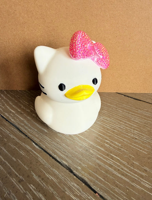 Jumbo Kitty Duck with Rhinestone Bow