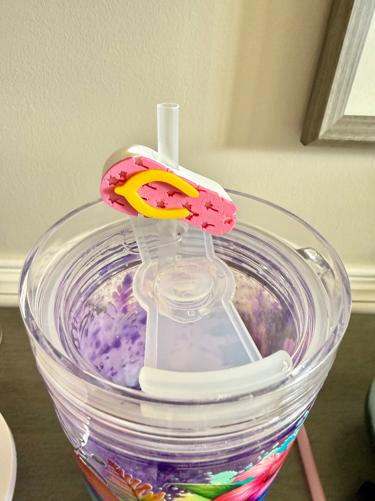 Tropical Flip-Flop Glitter Tumbler – 40 oz w/Straw Tooper