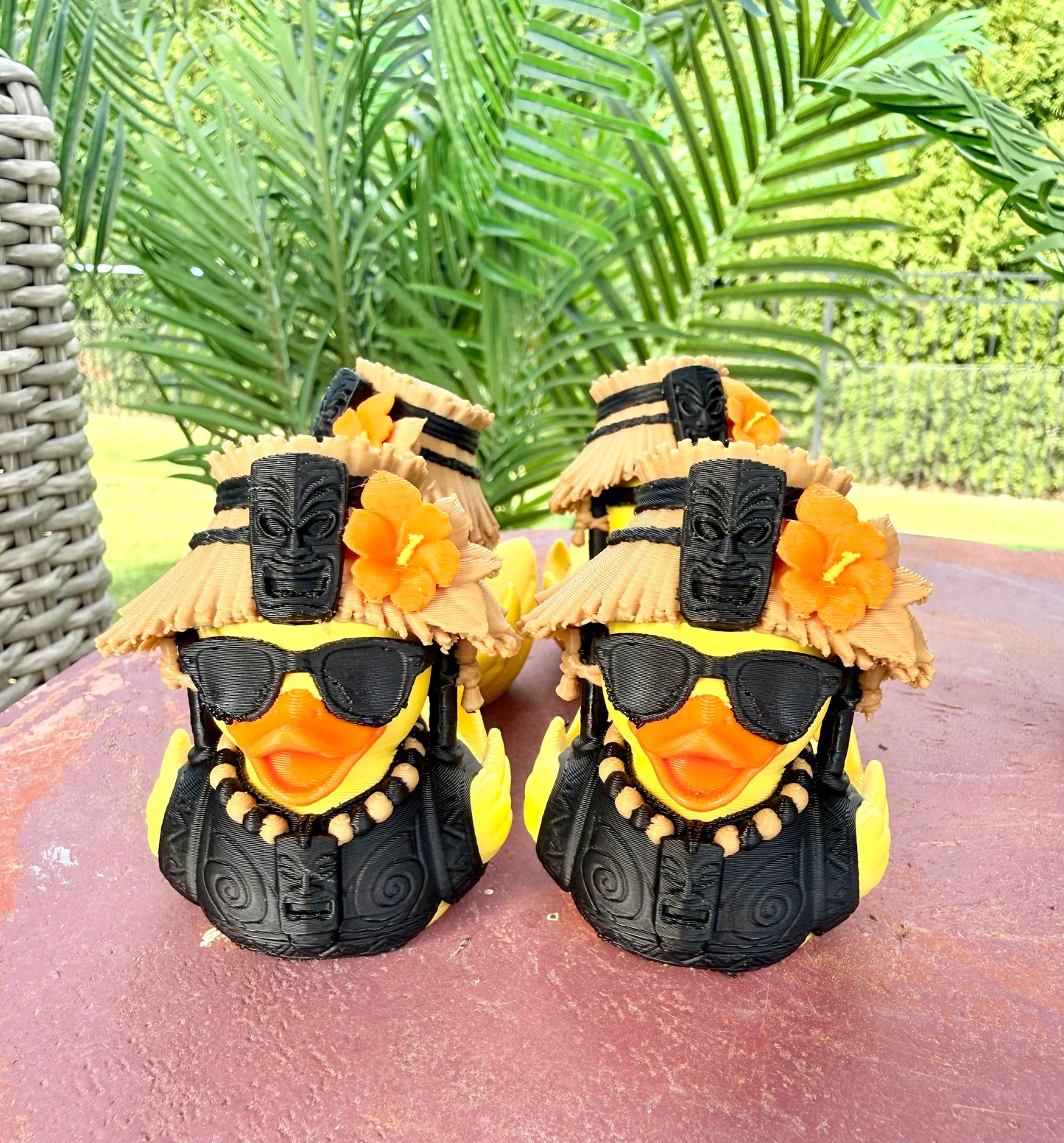 Tiki Hut Duck – Tropical Island 3D Printed Duck- Set of 4