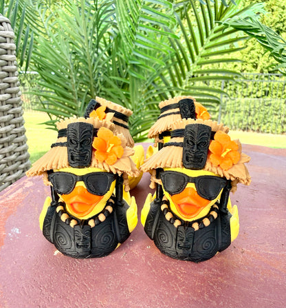 Tiki Hut Duck – Tropical Island 3D Printed Duck- Set of 4