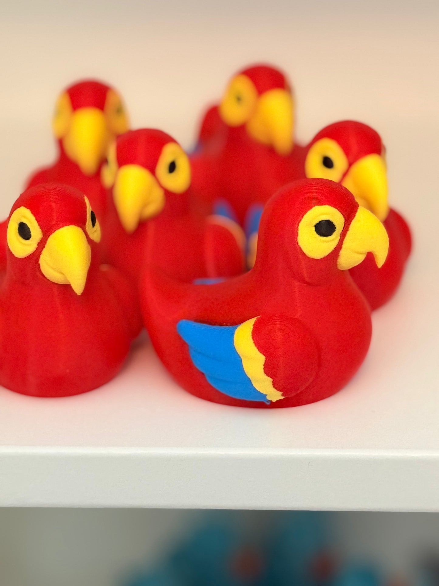 One Tropical Parrot 3 D printed Duck Set of 4