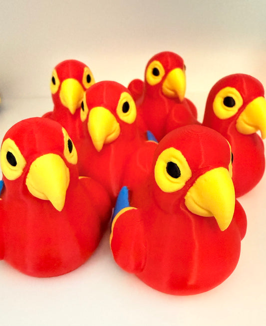 One Tropical Parrot 3 D printed Duck Set of 4