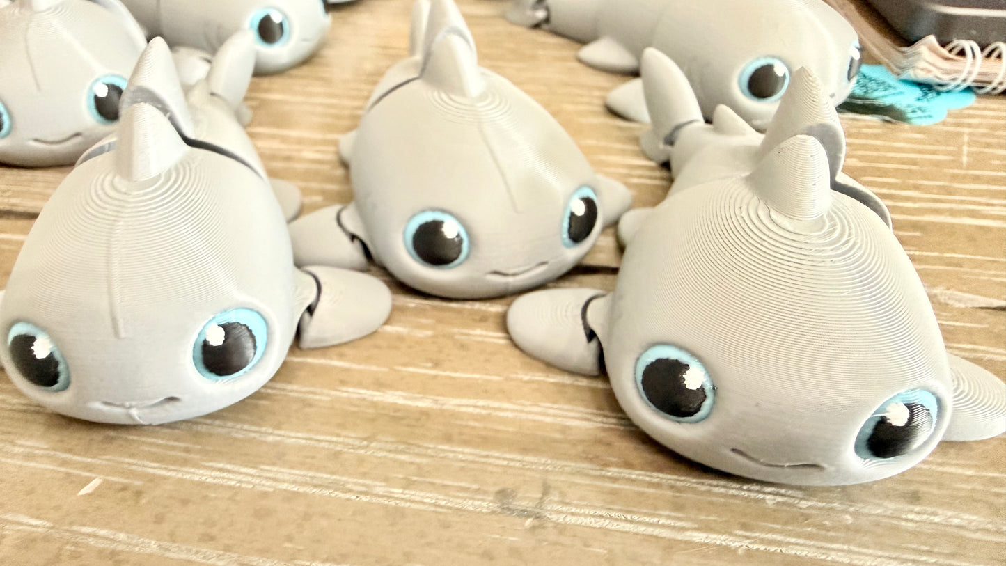 6 Pack. Baby Articulated sharks!