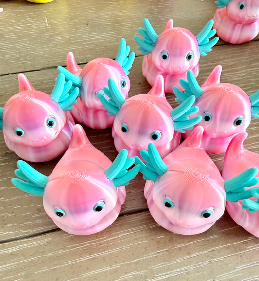Axolotl Duckies – Cute 3D Printed Ocean Creatures Set of 6