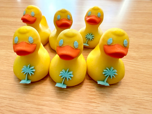 Tropical Palm Tree Cruise Ducks – 3D Printed Duck Set of 6