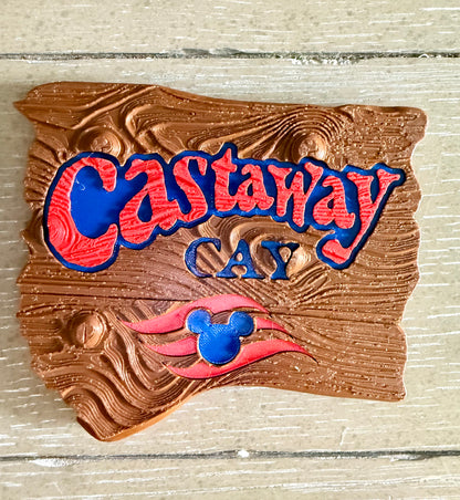 Castaway Cay Cruise Magnet – Disney Cruise Door Magnet – Wood Look