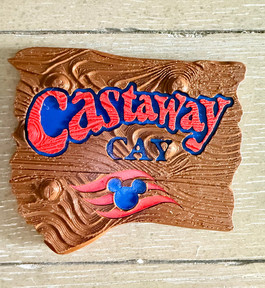 Castaway Cay Cruise Magnet – Disney Cruise Door Magnet – Wood Look