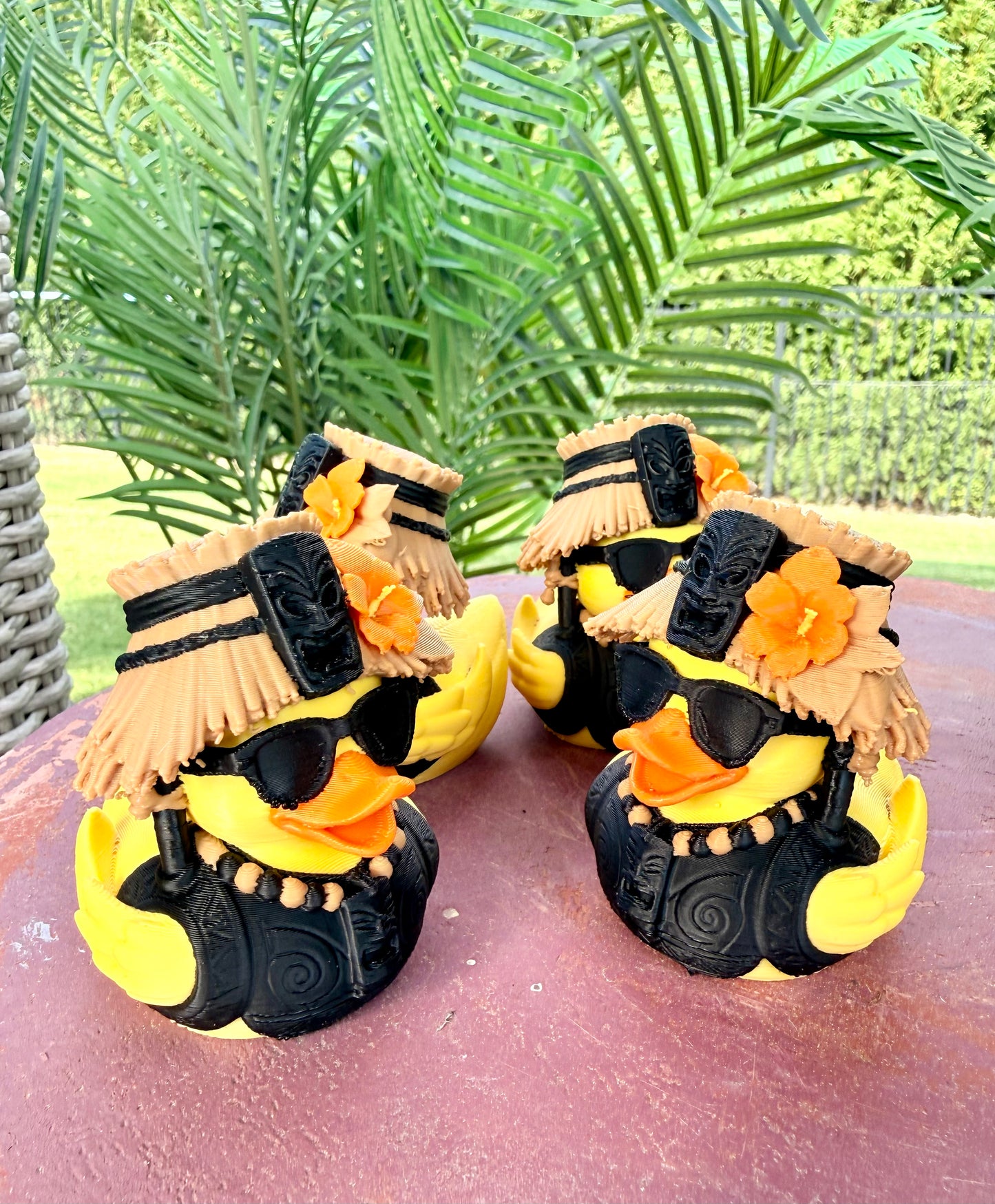 Tiki Hut Duck – Tropical Island 3D Printed Duck- Set of 4
