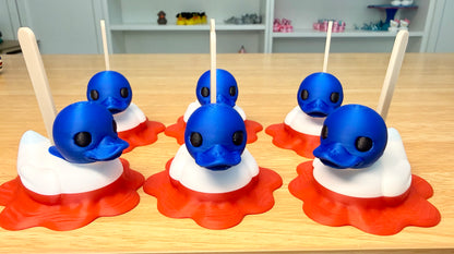 Melting Bomb Pop Duck – Patriotic 3D Printed Duck Set of 6