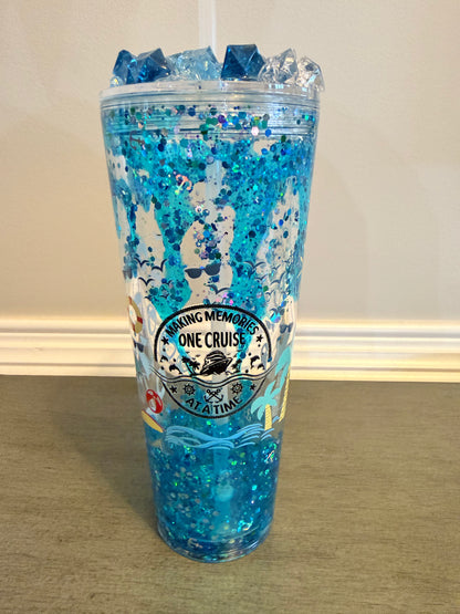 Making Memories One Cruise at a Time 🌊✨ 20 oz Ocean Glitter Tumbler