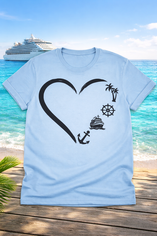 Cruise Heart Nautical T-Shirt 🌊⚓ | Vacation Tee