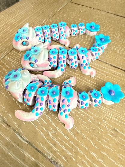 🌸 Articulated Floral Dragon – Pastel Fantasy Flexi Dragon