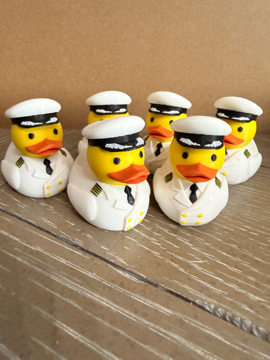 Cruise Captain Duck – 3D Printed Nautical Duck set of 6