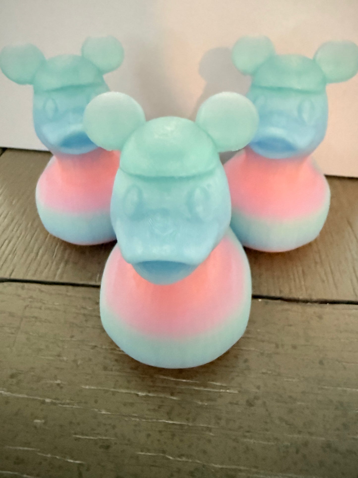 Glow in the dark Rainbow Cruise Ducks with Mouse Ears – 3D Printed Cruise Hide & Seek Duck Set of 6