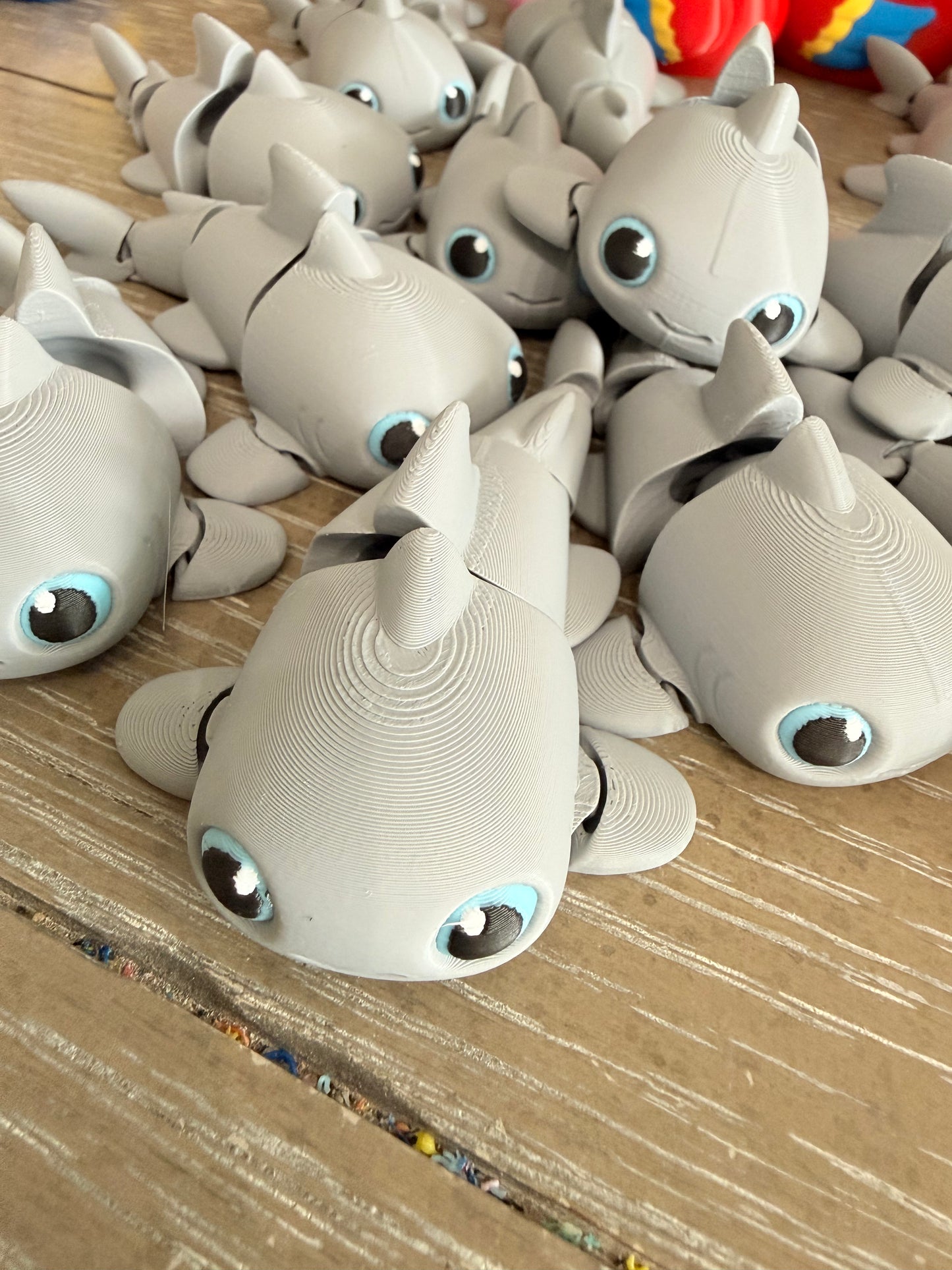6 Pack. Baby Articulated sharks!