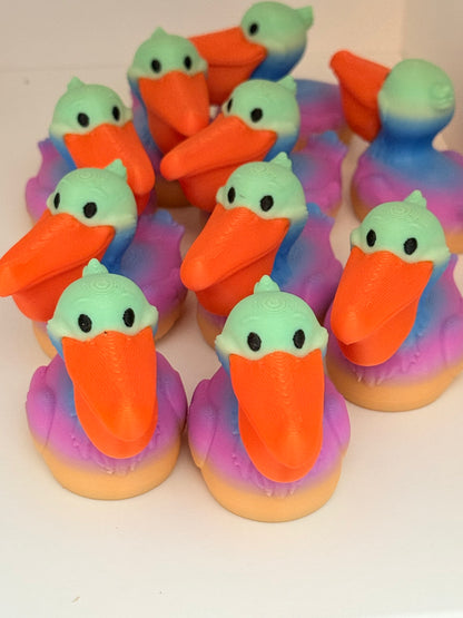 Colorful Pelican Duck – Tropical Gradient - Set of 6