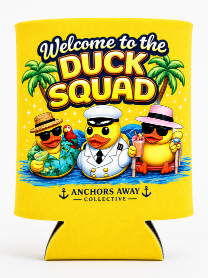 Welcome to the Duck Squad Can Cooler – Cruise Duck Koozie | Anchors Away Collective