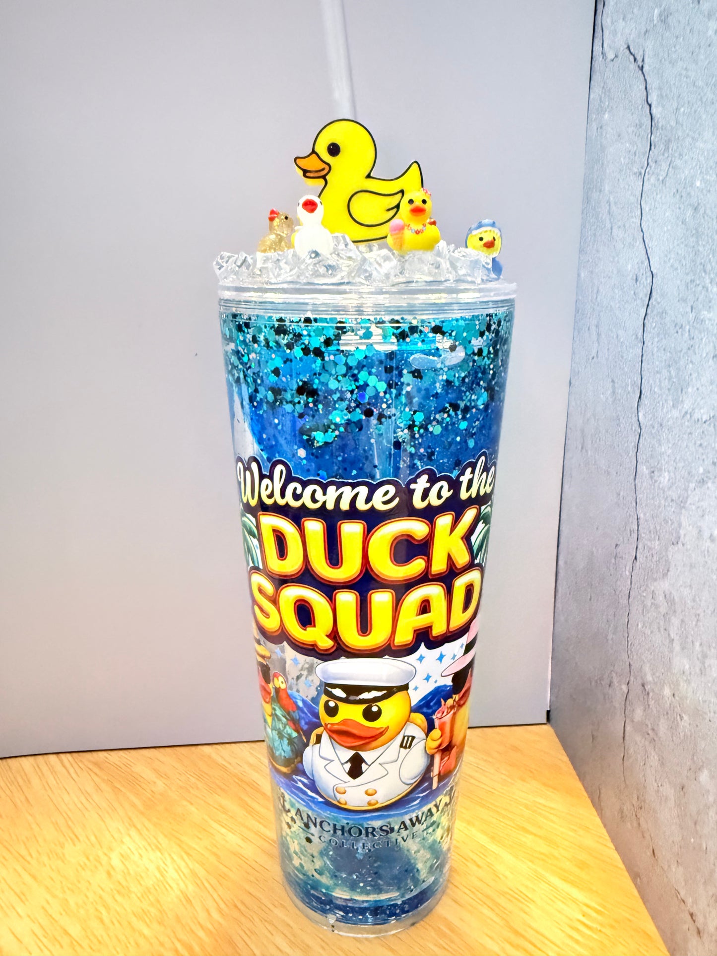 Duck Squad 20oz Snow Globe Tumbler-slow Flow with Straw Topper