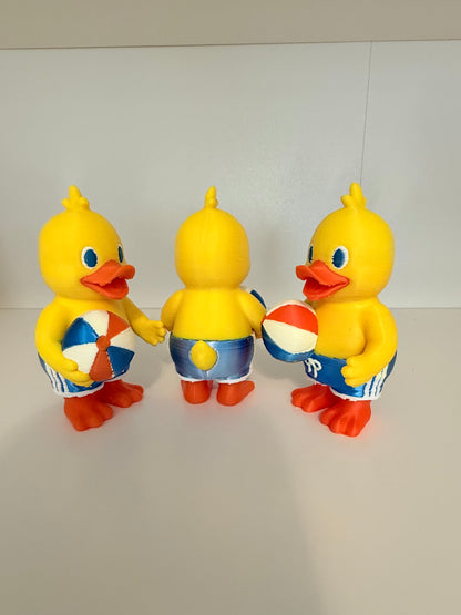 Beach Day Duck – 3D Printed Summer Duck with Beach Ball Set of 3