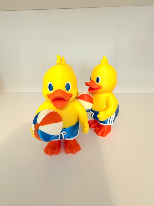 Beach Day Duck – 3D Printed Summer Duck with Beach Ball Set of 3