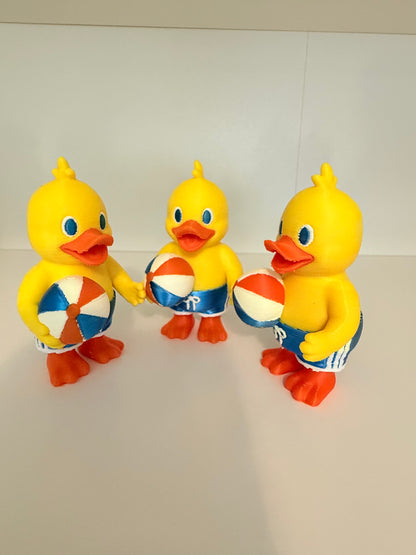 Beach Day Duck – 3D Printed Summer Duck with Beach Ball Set of 3