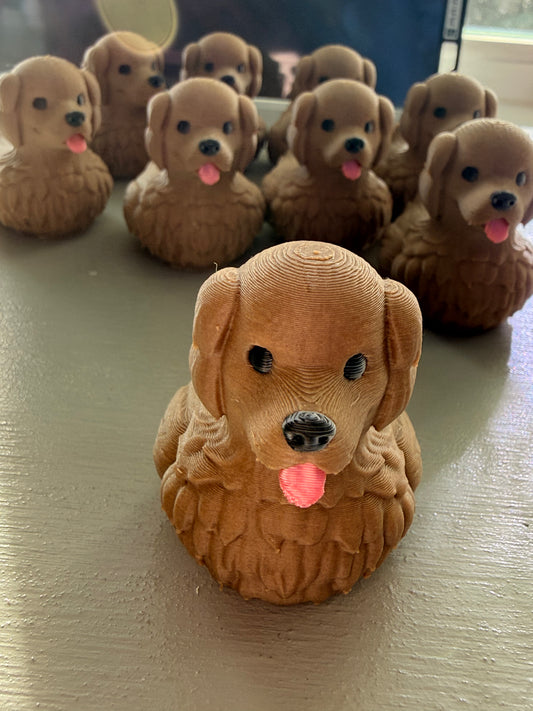 Wooden Puppy Figurine – 3D Printed with Real Wood Filament