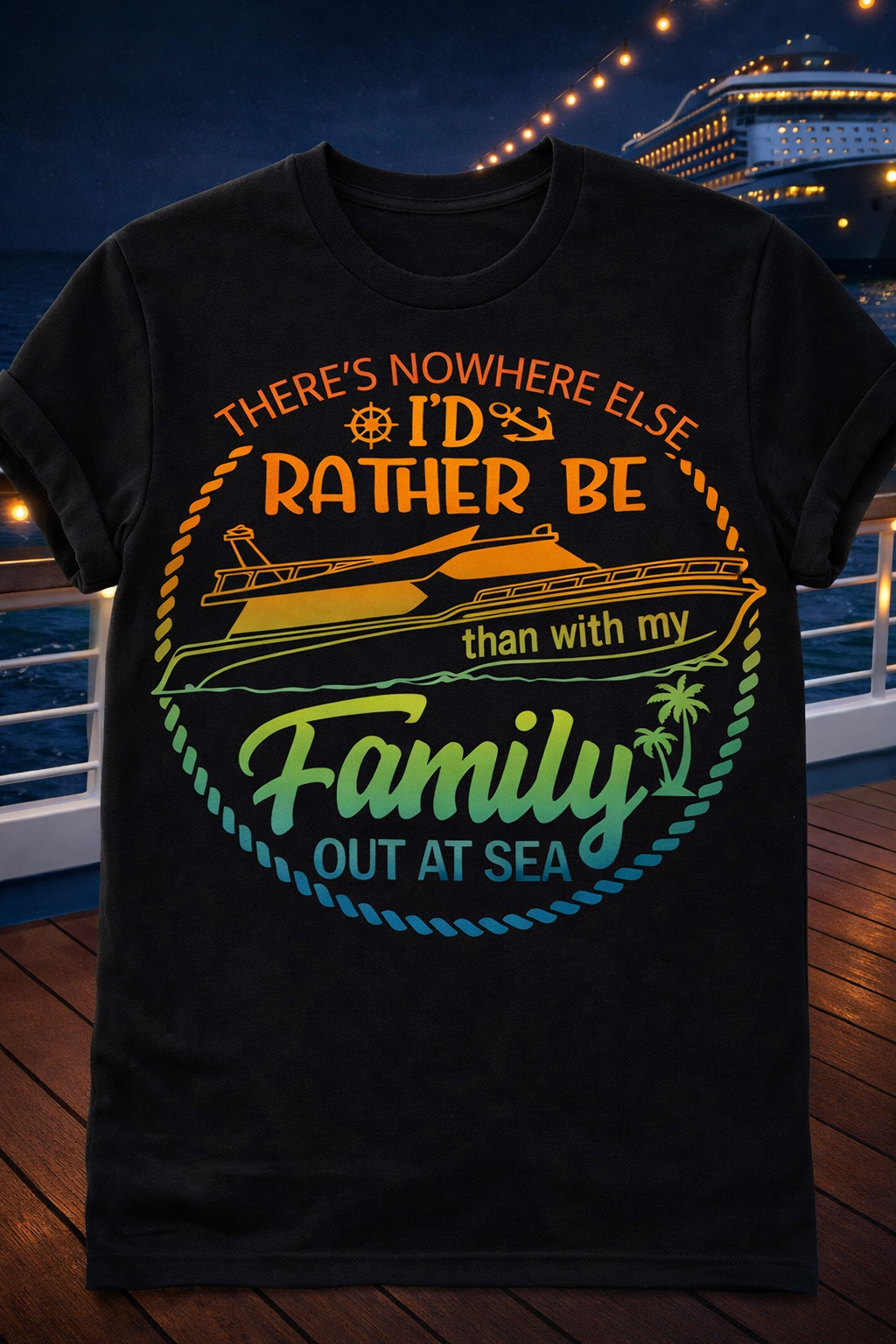There’s Nowhere Else I’d Rather Be Than With My Family Out at Sea – Cruise T-Shirt