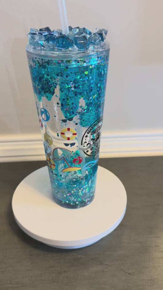 Making Memories One Cruise at a Time 🌊✨ 20 oz Ocean Glitter Tumbler